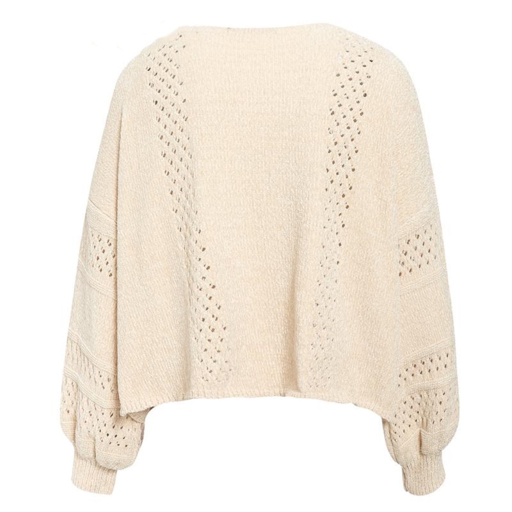 Hollow Out Beige Oversized Sweater - Picture 7 of 16